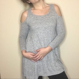 Cold shoulder Charcoal Sweater